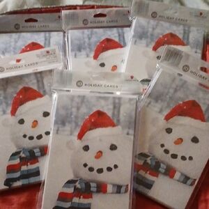 Carlton Cards:Festive Snowman Holiday Cards & Envelope Set Bundle Of 6packs NWT